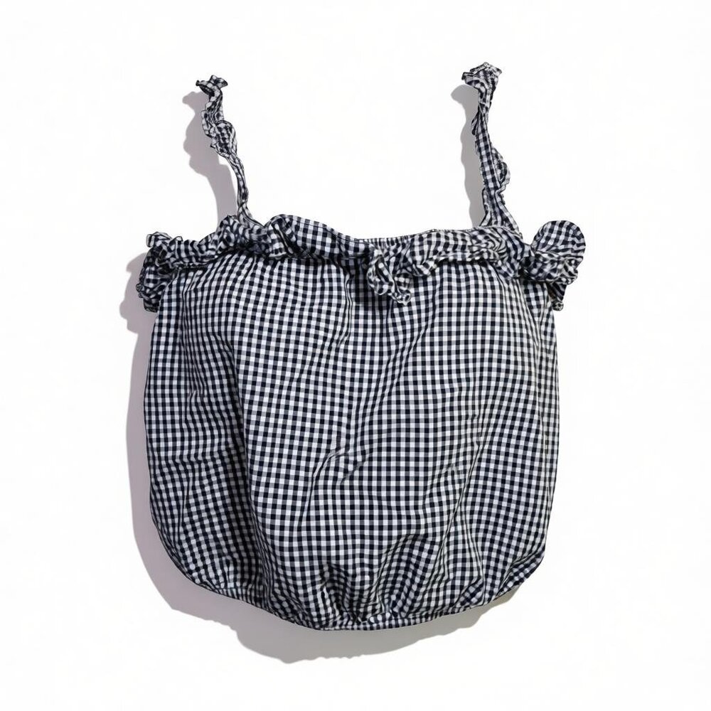 American Eagle Black and White Gingham Plaid Cotton Crop Top Small - Picture 8 of 8